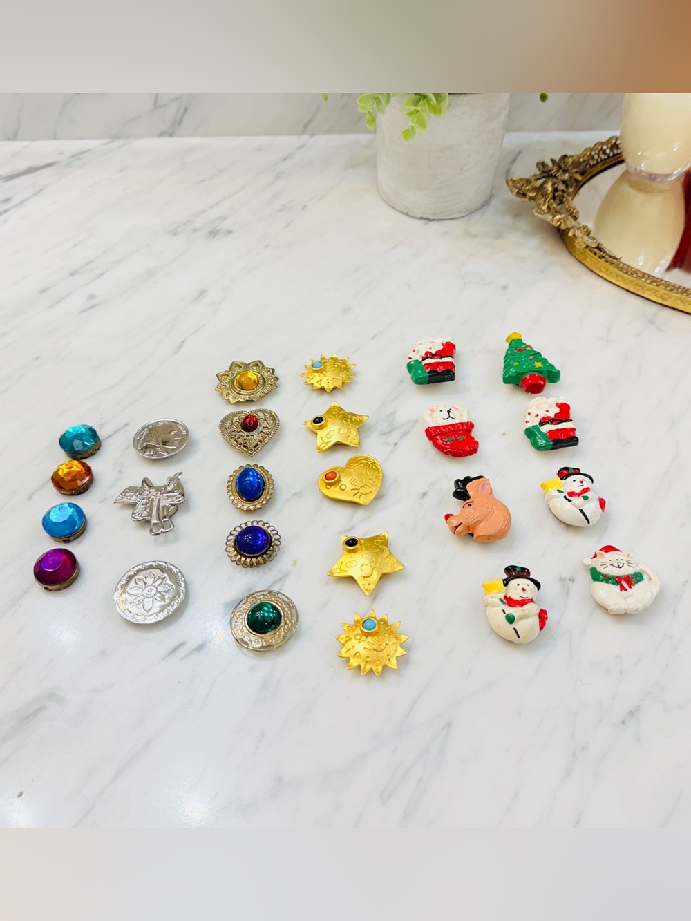 6 Sets of Vintage 80’s-90’s Button Covers